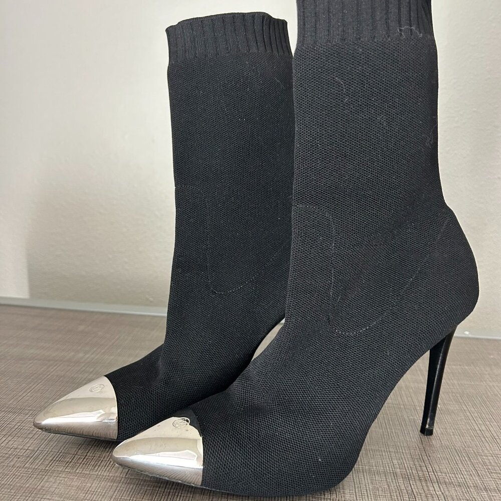 Louis Vuitton Sock Boots with Metal Toe